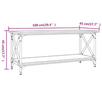 Tavolino da Salotto Nero 100x45x45 cm Legno Multistrato e Ferro