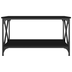 Tavolino da Salotto Nero 80x50x45 cm Legno Multistrato e Ferro cod mxl 9774