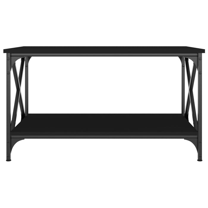 Tavolino da Salotto Nero 80x50x45 cm Legno Multistrato e Ferro cod mxl 9774