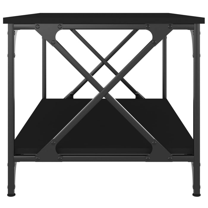 Tavolino da Salotto Nero 80x50x45 cm Legno Multistrato e Ferro cod mxl 9774