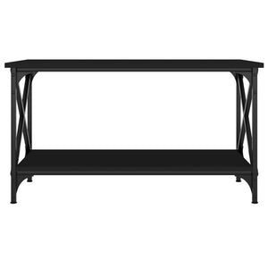 Tavolino da Salotto Nero 80x45x45 cm Legno Multistrato e Ferro