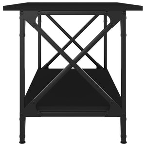 Tavolino da Salotto Nero 80x45x45 cm Legno Multistrato e Ferro