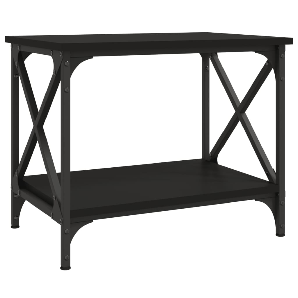 Tavolino Nero 55x38x45 cm in Legno Multistrato