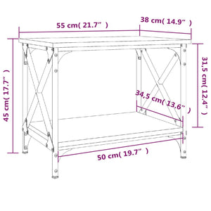 Tavolino Nero 55x38x45 cm in Legno Multistrato