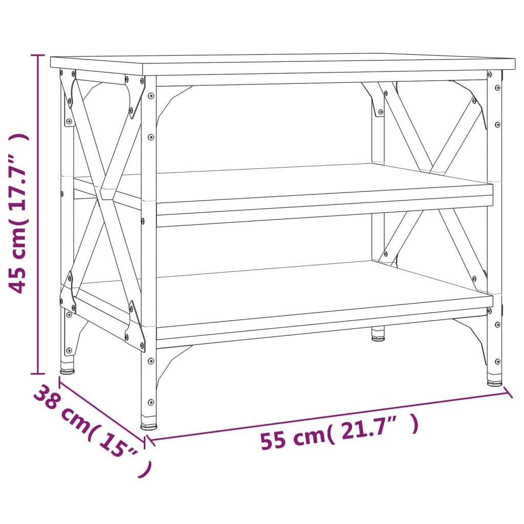 Tavolino Grigio Sonoma 55x38x45 cm in Legno Multistrato 823335