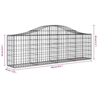 Cesti Gabbioni ad Arco 2 pz 200x30x60/80 cm Ferro Zincato 3145388