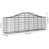 Cesti Gabbioni ad Arco 6 pz 200x30x60/80 cm Ferro Zincato 3145392