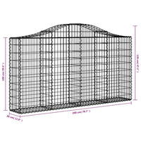 Cesti Gabbioni ad Arco 6 pz 200x30x100/120 cm Ferro Zincato 3145434