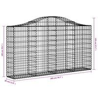 Cesti Gabbioni ad Arco 8 pz 200x30x100/120 cm Ferro Zincato 3145436