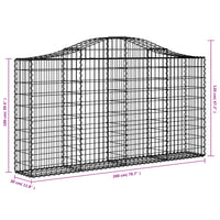 Cesti Gabbioni ad Arco 40 pz 200x30x100/120 cm Ferro Zincato 3145448