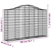 Cesti Gabbioni ad Arco 10 pz 200x30x120/140 cm Ferro Zincato 3145459