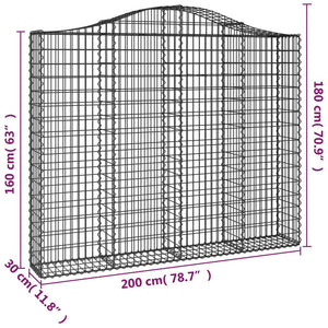 Cesti Gabbioni ad Arco 3 pz 200x30x160/180 cm Ferro Zincato 3145494