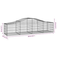 Cesti Gabbioni ad Arco 14 pz 200x50x40/60 cm Ferro Zincato 3145589