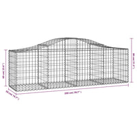 Cesti Gabbioni ad Arco 7 pz 200x50x60/80 cm Ferro Zincato 3145603