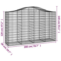 Cesti Gabbioni ad Arco 18 pz 200x50x120/140 cm Ferro Zincato 3145675