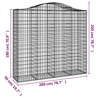 Cesti Gabbioni ad Arco 5 pz 200x50x180/200 cm Ferro Zincato 3145727