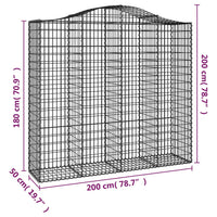 Cesti Gabbioni ad Arco 9 pz 200x50x180/200 cm Ferro Zincato 3145731