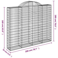 Cesti Gabbioni ad Arco 11 pz 200x30x160/180 cm Ferro Zincato 3146182