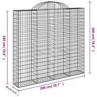 Cesti Gabbioni ad Arco 3 pz 200x30x180/200 cm Ferro Zincato 3146195