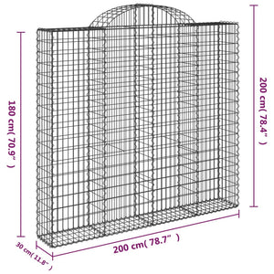 Cesti Gabbioni ad Arco 14 pz 200x30x180/200 cm Ferro Zincato 3146206