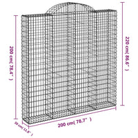 Cesti Gabbioni ad Arco 2 pz 200x30x200/220 cm Ferro Zincato 3146215