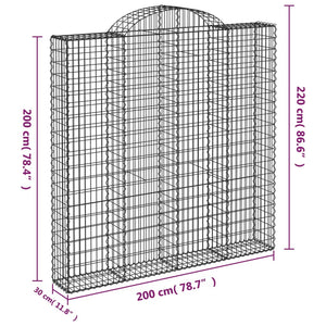 Cesti Gabbioni ad Arco 3 pz 200x30x200/220 cm Ferro Zincato 3146216