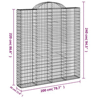 Cesti Gabbioni ad Arco 3 pz 200x30x220/240 cm Ferro Zincato 3146237