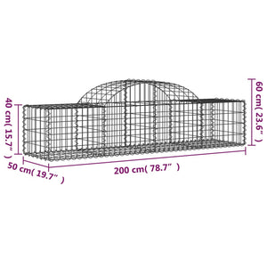 Cesti Gabbioni ad Arco 3 pz 200x50x40/60 cm Ferro Zincato 3146258