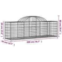 Cesti Gabbioni ad Arco 3 pz 200x50x60/80 cm Ferro Zincato 3146279