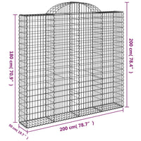 Cesti Gabbioni ad Arco 7 pz 200x50x180/200 cm Ferro Zincato 3146409