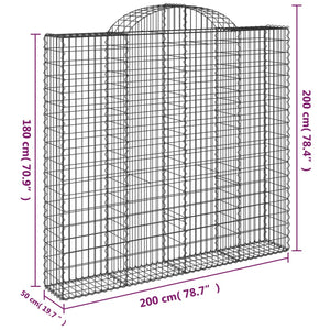 Cesti Gabbioni ad Arco 7 pz 200x50x180/200 cm Ferro Zincato 3146409