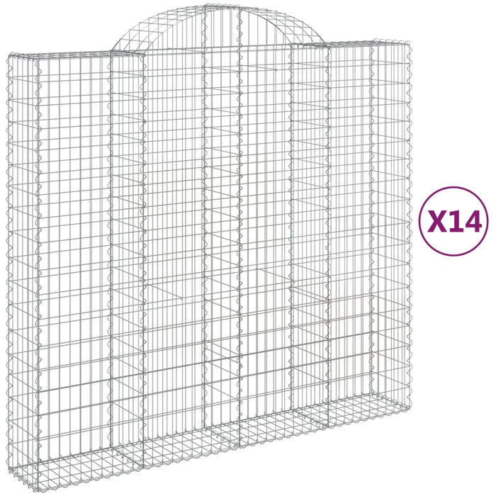 Cesti Gabbioni ad Arco 14 pz 200x50x180/200 cm Ferro Zincato 3146416