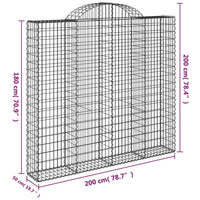 Cesti Gabbioni ad Arco 14 pz 200x50x180/200 cm Ferro Zincato 3146416