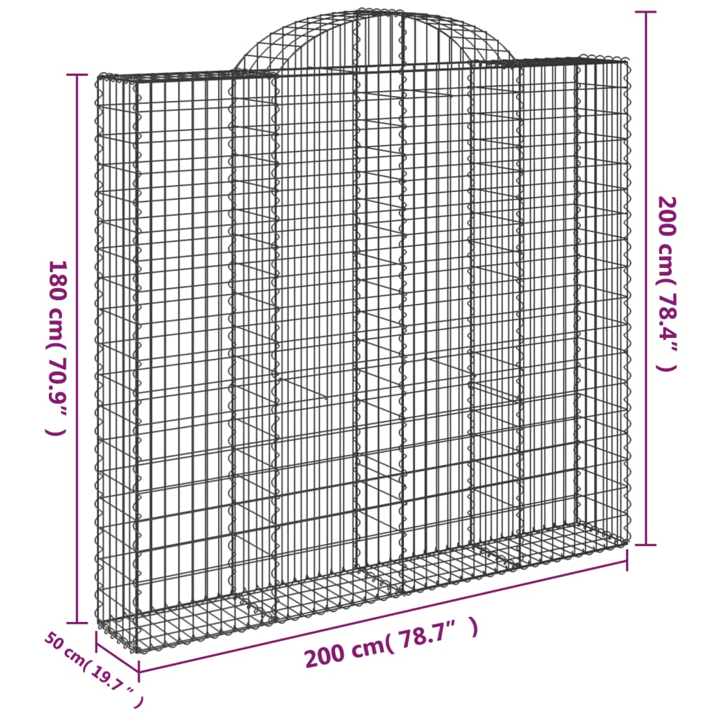 Cesti Gabbioni ad Arco 15 pz 200x50x180/200 cm Ferro Zincato 3146417