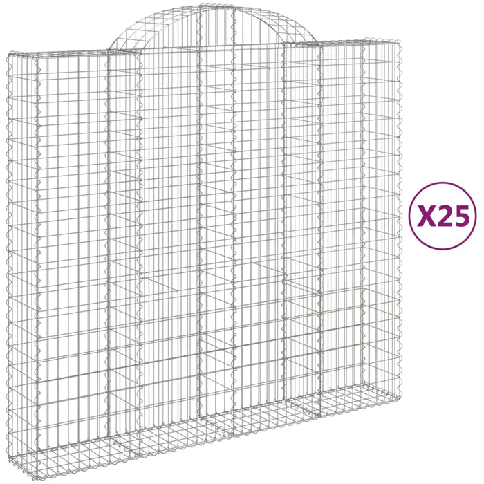 Cesti Gabbioni ad Arco 25 pz 200x50x180/200 cm Ferro Zincato 3146420