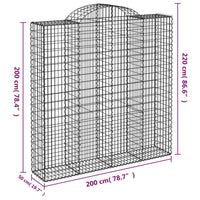 Cesti Gabbioni ad Arco 18 pz 200x50x200/220 cm Ferro Zincato 3146439