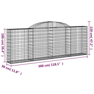 Cesti Gabbioni ad Arco 4 pz 300x30x100/120 cm Ferro Zincato 3146523