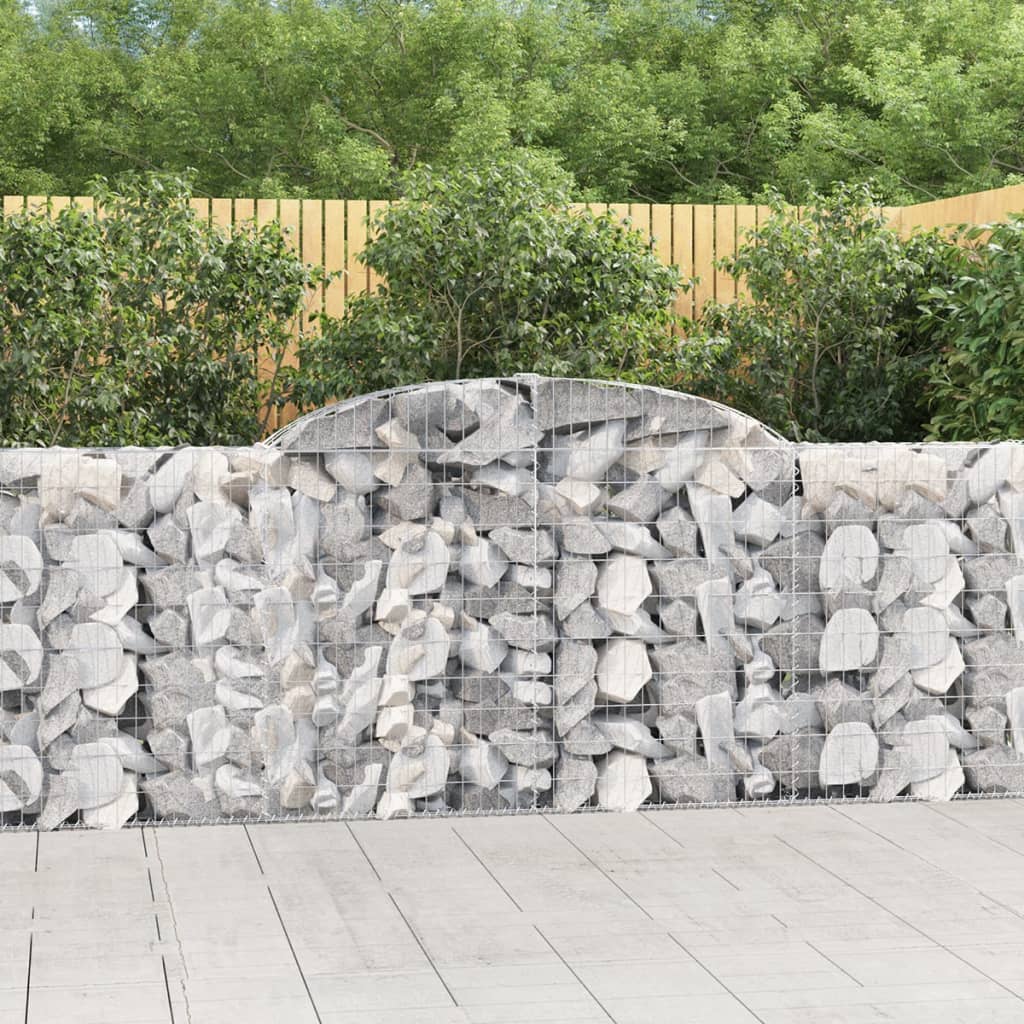 Cesti Gabbioni ad Arco 4 pz 300x30x100/120 cm Ferro Zincato 3146523