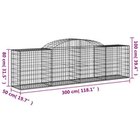 Cesti Gabbioni ad Arco 4 pz 300x50x80/100 cm Ferro Zincato 3146685