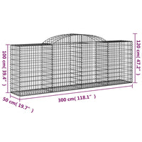 Cesti Gabbioni ad Arco 7 pz 300x50x100/120 cm Ferro Zincato 3146706