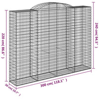 Cesti Gabbioni ad Arco 3 pz 300x50x220/240 cm Ferro Zincato 3146810