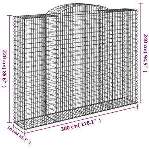 Cesti Gabbioni ad Arco 3 pz 300x50x220/240 cm Ferro Zincato 3146810