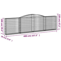 Cesti Gabbioni ad Arco 6 pz 400x30x100/120 cm Ferro Zincato 3146870