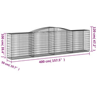 Cesti Gabbioni ad Arco 4 pz 400x50x100/120 cm Ferro Zincato 3146998