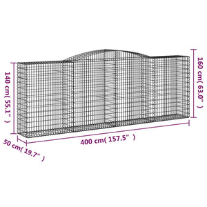 Cesti Gabbioni ad Arco 10 pz 400x50x140/160 cm Ferro Zincato 3147030