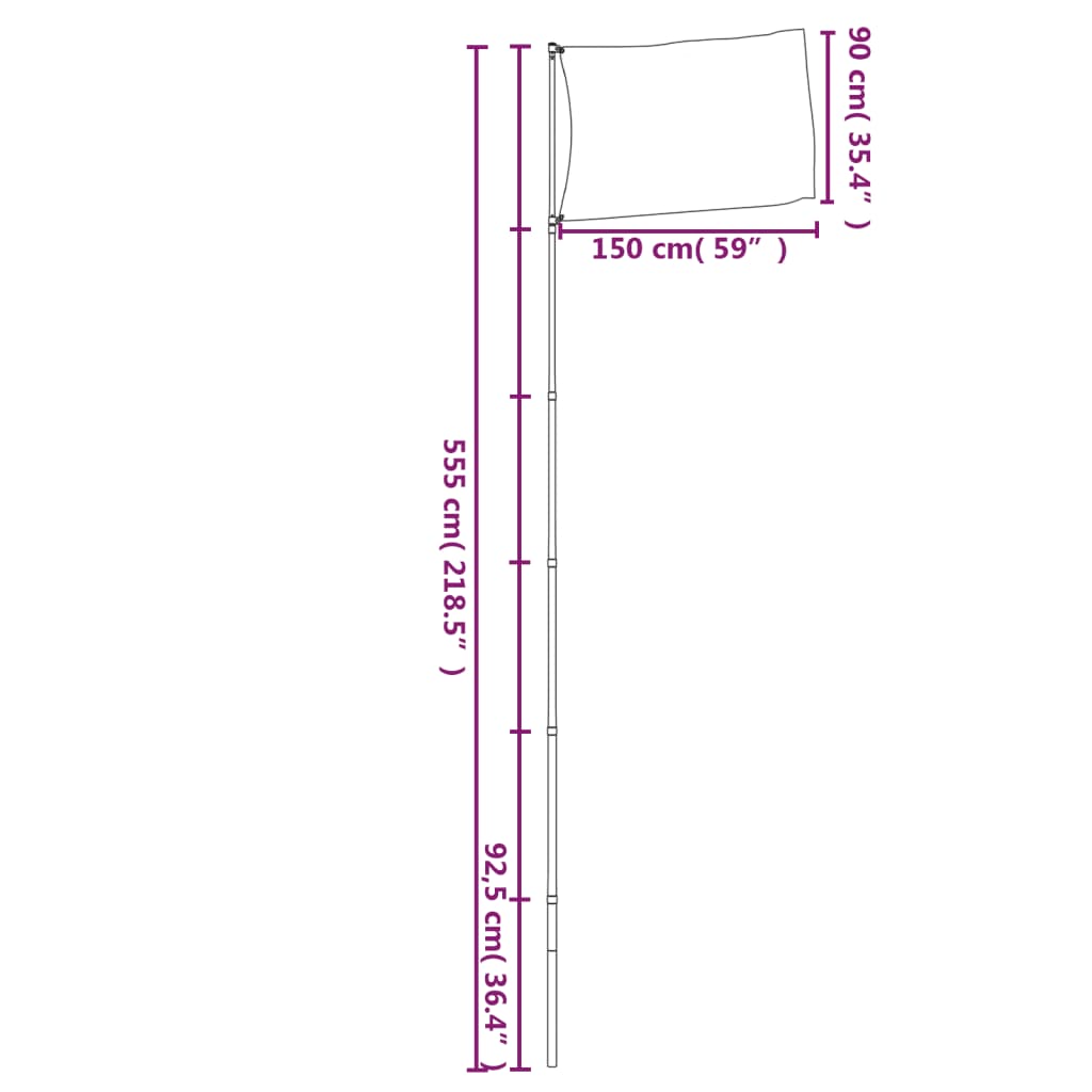 Asta e Bandiera Olanda 5,55 m Alluminio cod mxl 68539