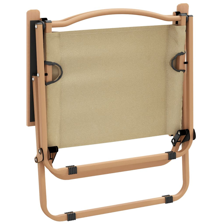 Sedie da Campeggio 2 pz Beige 54x43x59 cm Tessuto Oxford 319481