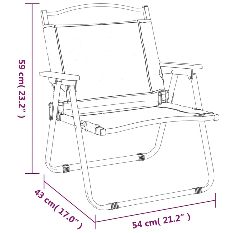 Sedie da Campeggio 2 pz Nere 54x43x59 cm Tessuto Oxford 319482