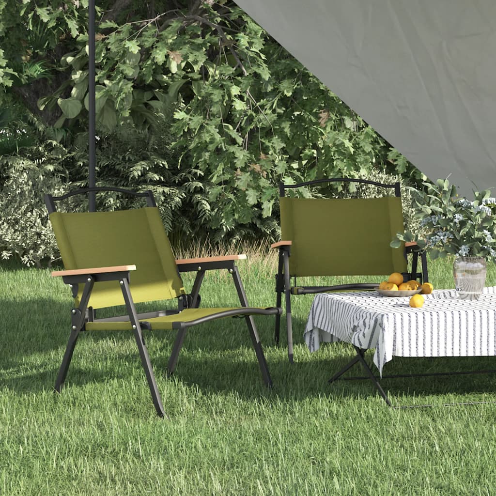 Sedie da Campeggio 2 pz Verdi 54x43x59 cm Tessuto Oxford 319483