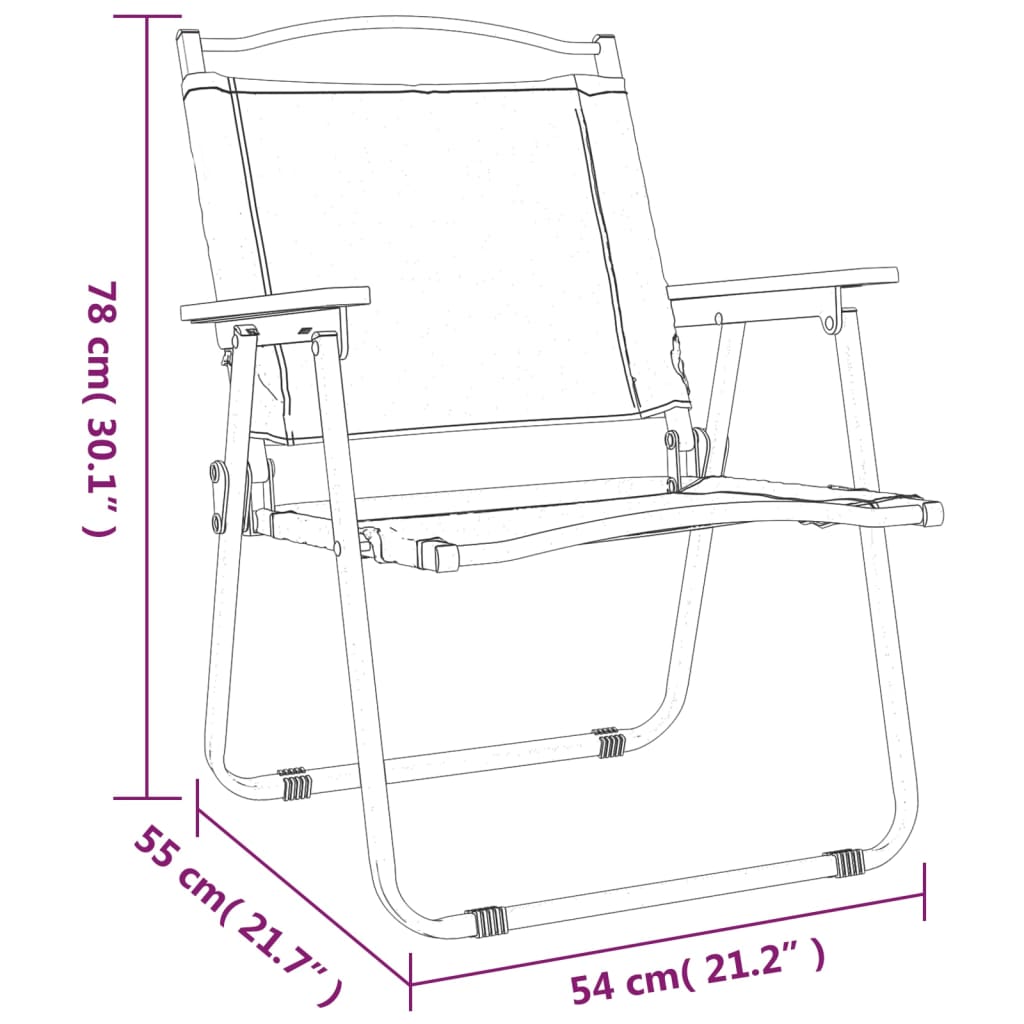 Sedie da Campeggio 2 pz Neri 54x55x78 cm Tessuto Oxford 319485